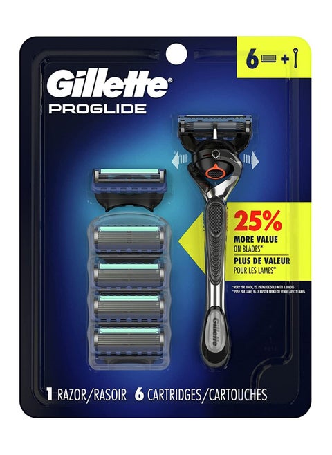 Gillette ProGlide Men Razor Includes 1 Handle with Precision Trimmer 6 Razor Blade Refills