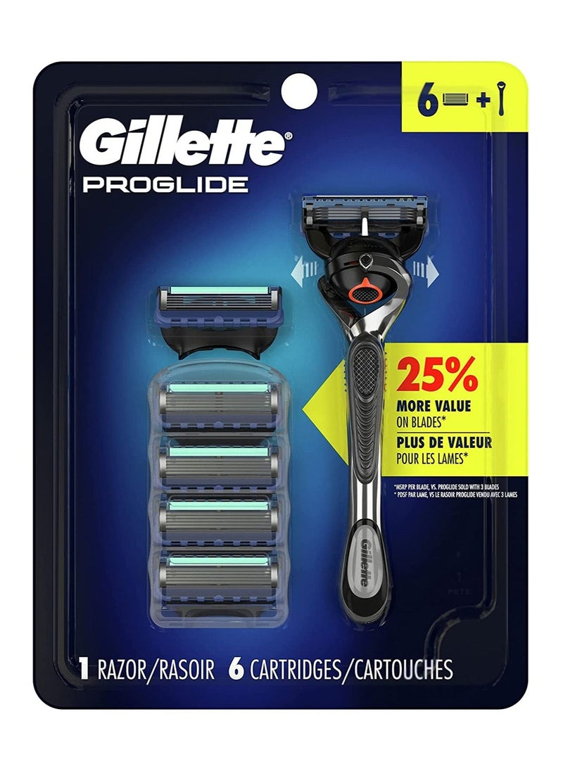 Gillette ProGlide Men Razor Includes 1 Handle with Precision Trimmer 6 Razor Blade Refills