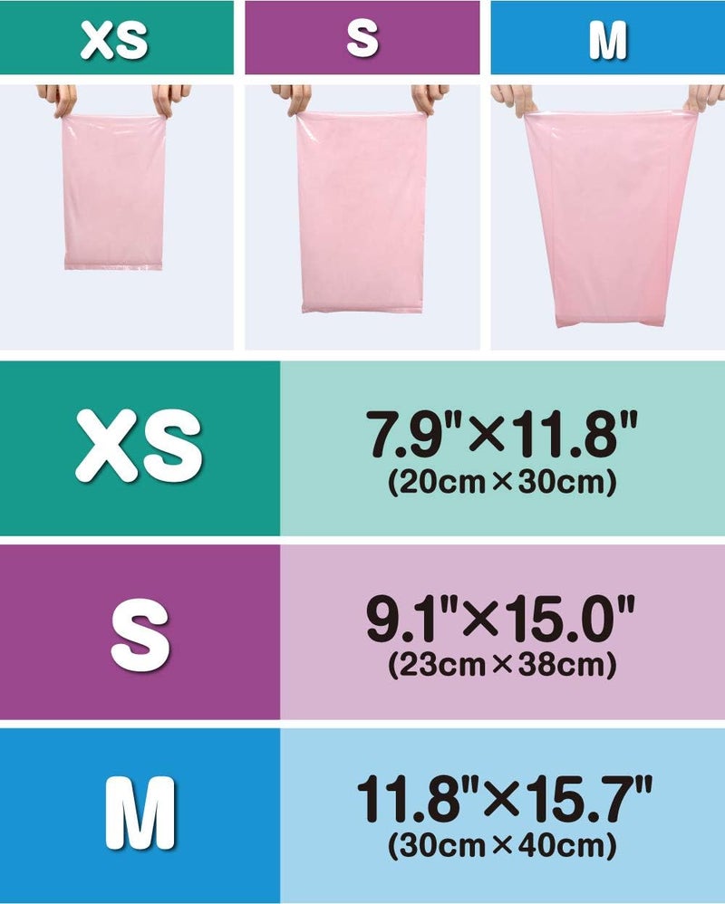 BOS أكياس التخلص من حفاضات الأطفال من BOS ذات الختم الرائع للروائح - متينة وغير معطرة - الحجم XS - اللون وردي - 200 قطعة - عبوة من 2 - 400 كيس - Image 4