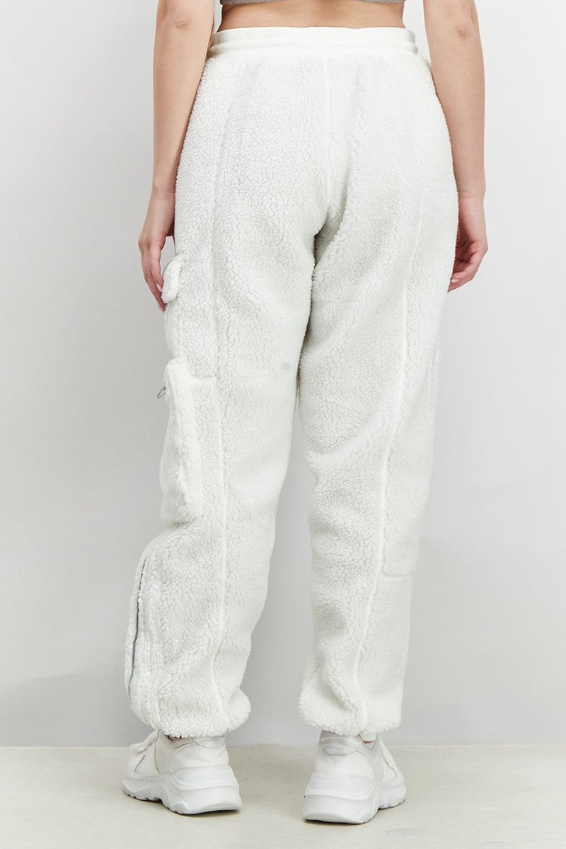 adidas Originals Women Regular Fit Textured Drawstring Sportswear Pants, White  - Image 3