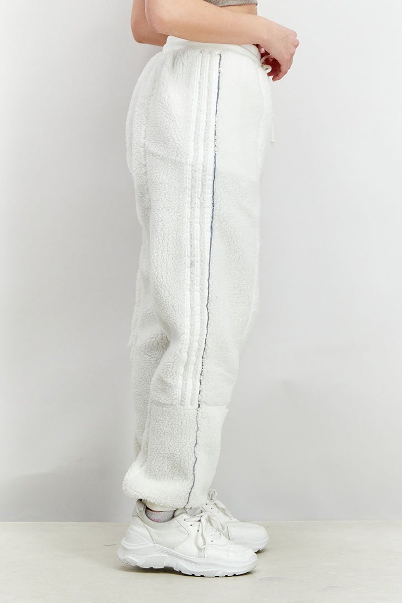 adidas Originals Women Regular Fit Textured Drawstring Sportswear Pants, White  - Image 2