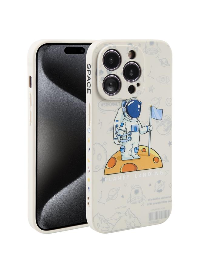 erorex Case For iPhone 15 Pro Astronaut Pattern Silicone Straight Edge Phone Case - Image 1