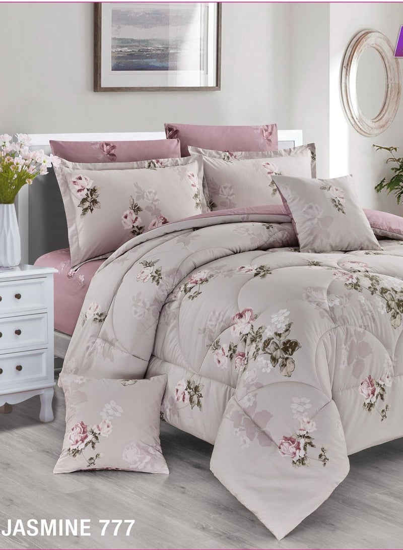Leon Double Bedspread Set 8 Pieces 100% Cotton Floral 777