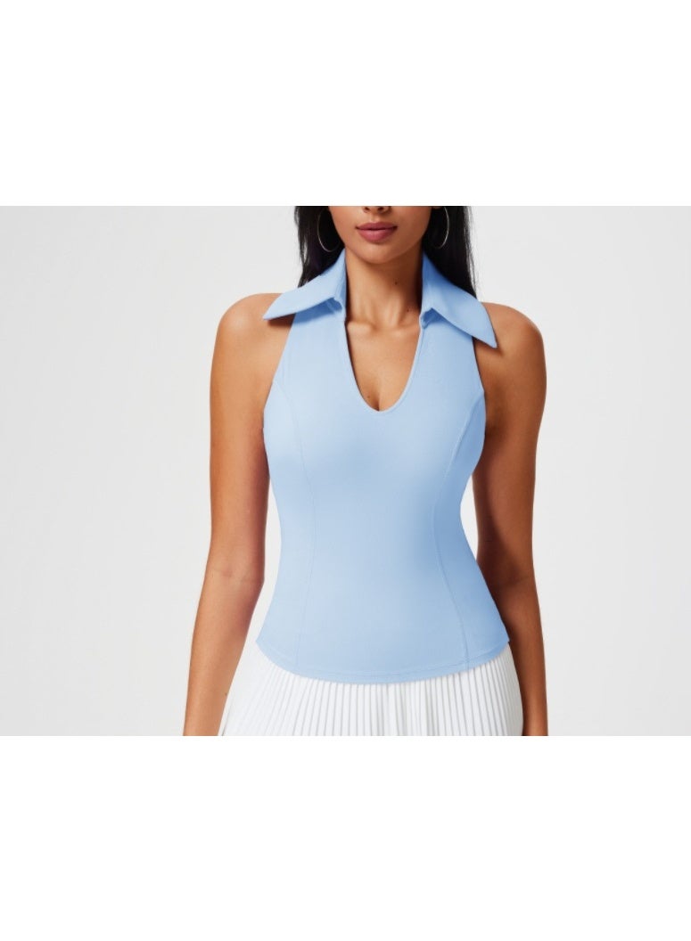 Sleeveless Fitness Yoga Shirt Women Slim Fit V-Neckline Gym Running Top Breathable Quick Dry Sportswear Workout Clothes tank top  - Image 1