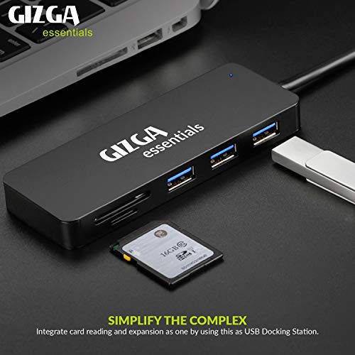 GIZGA Essentials High Performance USB Hub with Card Reader, 5 in 1 USB Hub, Fast Data Transfer, 3 USB 2.0, Micro SD, TF Data Transfer Upto 480Mbps for Laptops, Smartphone, MacBook, Chromebook, Black - Image 4