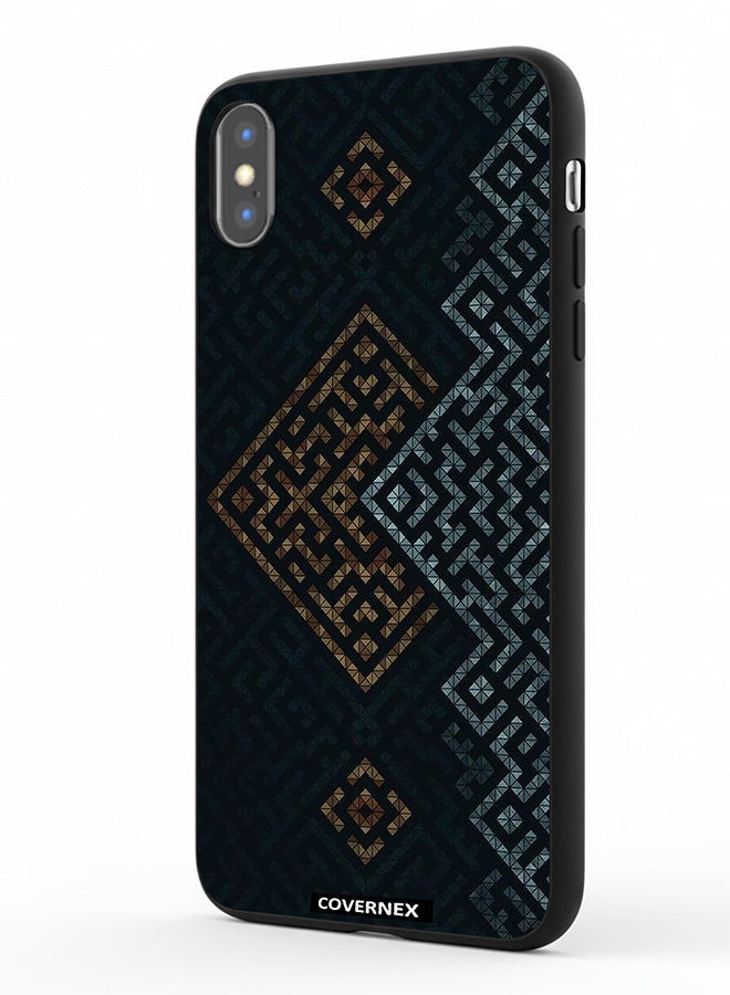Covernex Apple iPhone Xs Max Protective Case Cover Printed Featuring Layered Geometric Pattern - Image 1