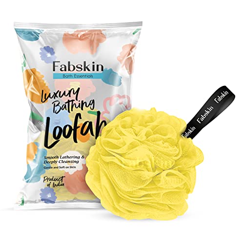 FABSKIN Loofah for Bathing | Bath Shower Loofah Sponge Scrubber Exfoliator for Women and Men | Bathing Sponge | Body Wash Scrub for Bathing | Bath Scrubber For Body (YELLOW) - Image 1