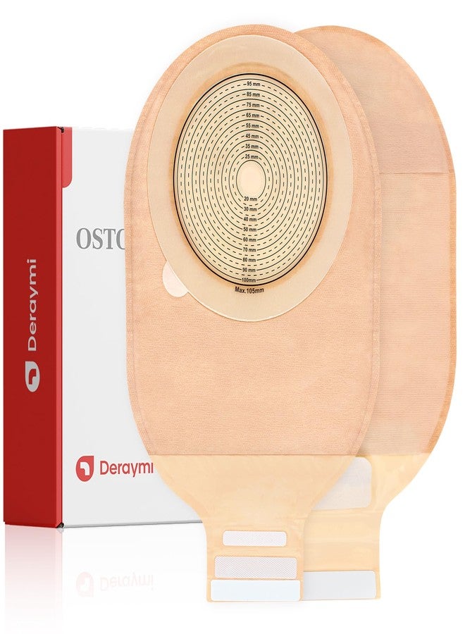 DERAYMI 20 PCS Colostomy Bags with Extra Large Skin Barrier, 15mm-105mm Ostomy Supplies, One-Piece Drainable Ostomy Bags for Ileostomy Stoma Care, Cut-to-Fit - Image 1