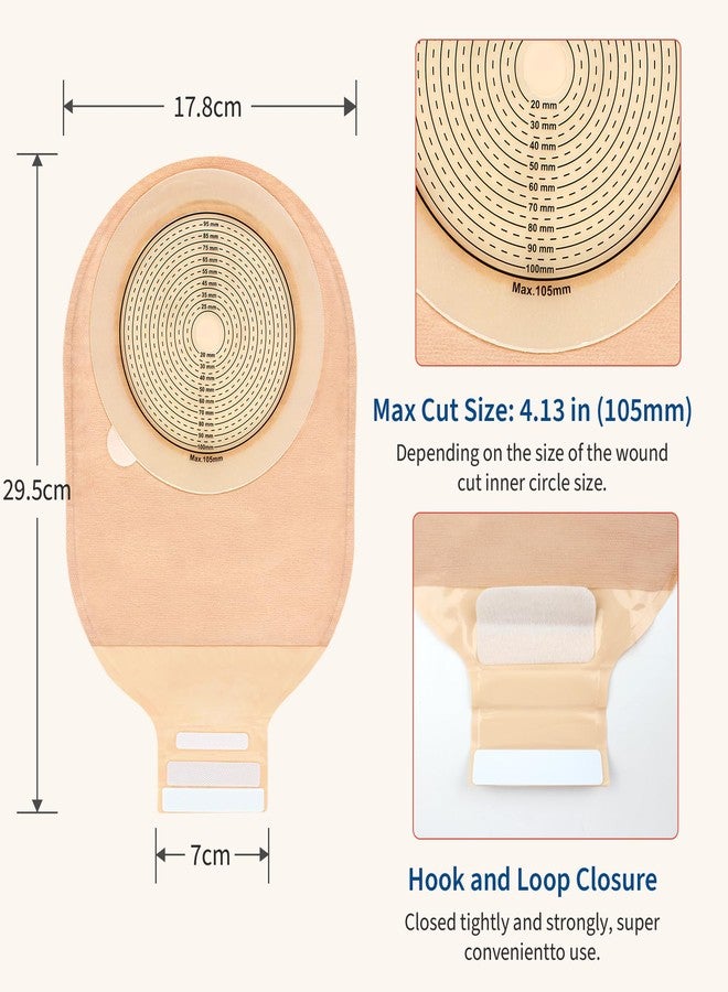 DERAYMI 20 PCS Colostomy Bags with Extra Large Skin Barrier, 15mm-105mm Ostomy Supplies, One-Piece Drainable Ostomy Bags for Ileostomy Stoma Care, Cut-to-Fit - Image 3