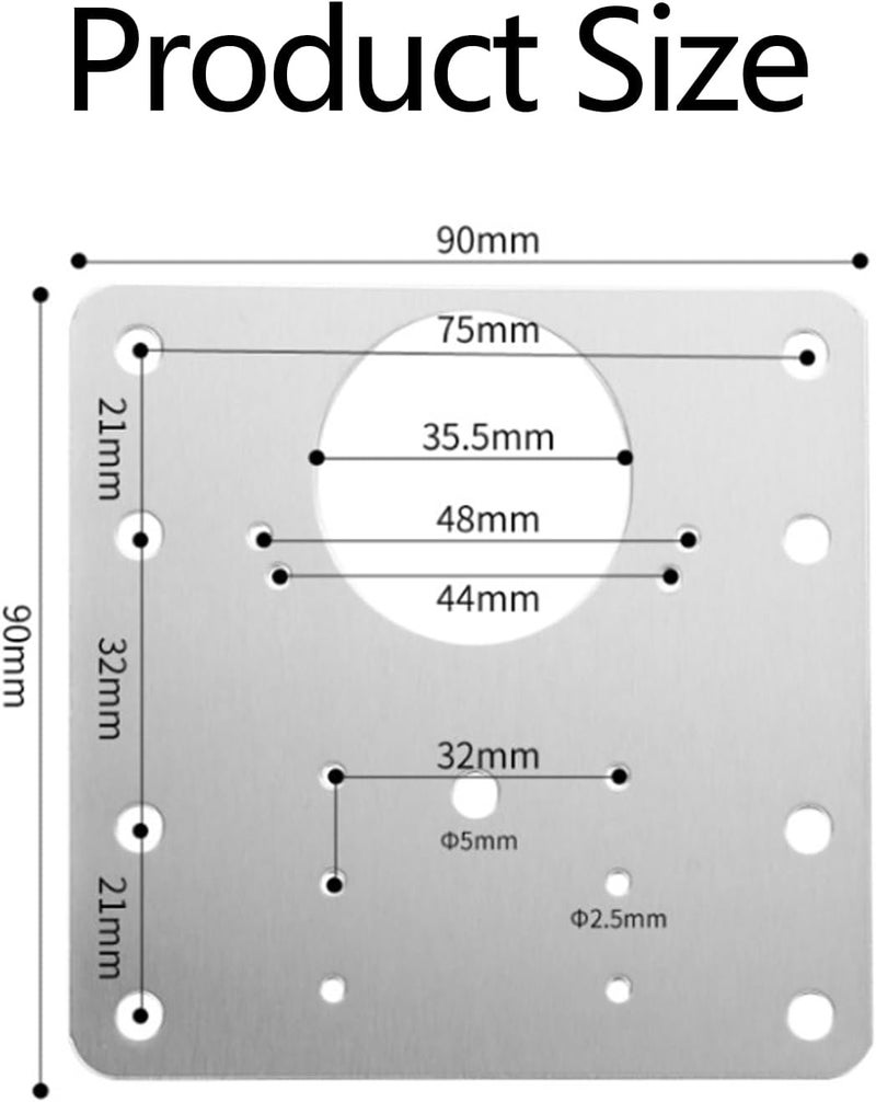 Hinge Repair Plate, Hinges Fixing Plates, Stainless Board, Kitchen Cupboard Door Brackets Kit, Plate Bracket Kit with Mounting Screw (4), Steel - Image 2