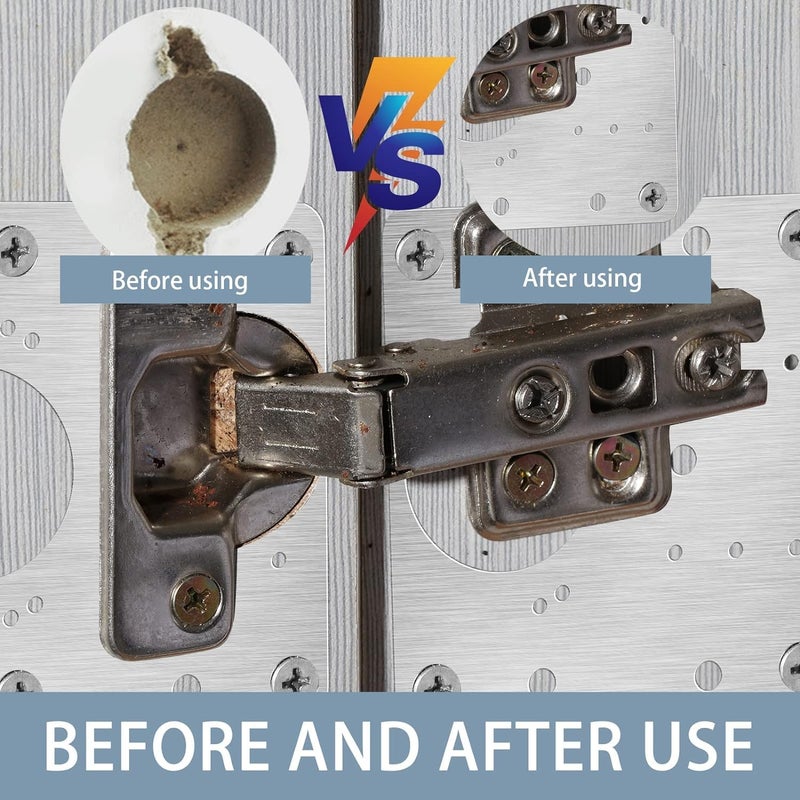 Hinge Repair Plate, Hinges Fixing Plates, Stainless Board, Kitchen Cupboard Door Brackets Kit, Plate Bracket Kit with Mounting Screw (4), Steel - Image 5