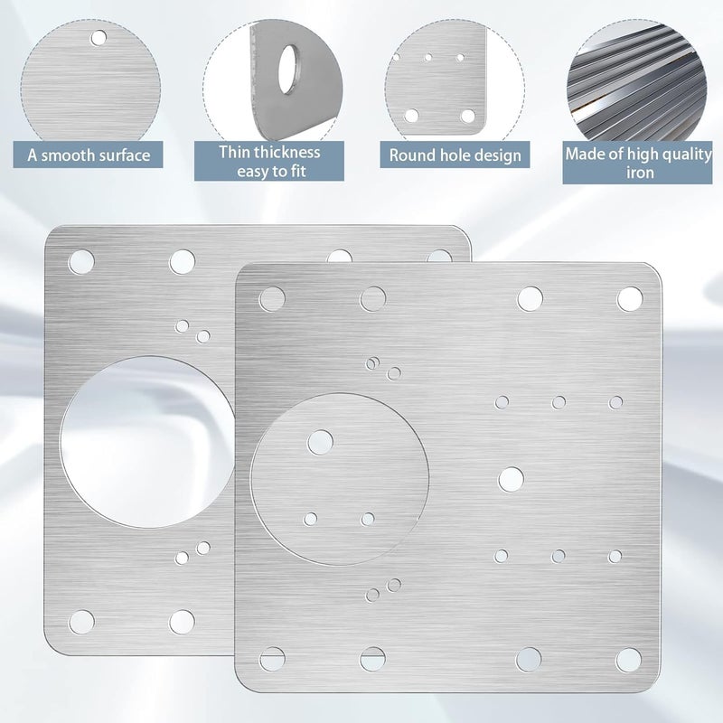 Hinge Repair Plate, Hinges Fixing Plates, Stainless Board, Kitchen Cupboard Door Brackets Kit, Plate Bracket Kit with Mounting Screw (4), Steel - Image 3