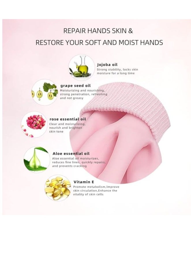 1 Pair Moisturizing Gloves Finger Moisture Gloves Soft Moisturizing Gloves for Dry Rough and Cracked Hands Silicone gloves Reusable SPA Gel Gloves Moisturizing Whitening  - Image 3