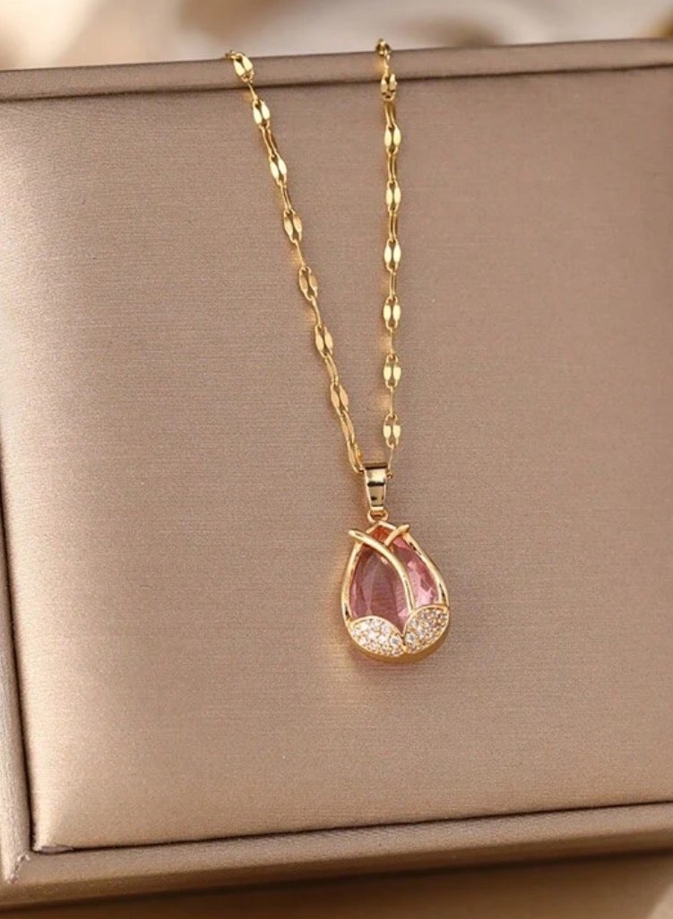 إيكوال سلسال نسائي أنيق مصنوع من الاستانلس ستيل مطلي باللون الذهبي - Image 3