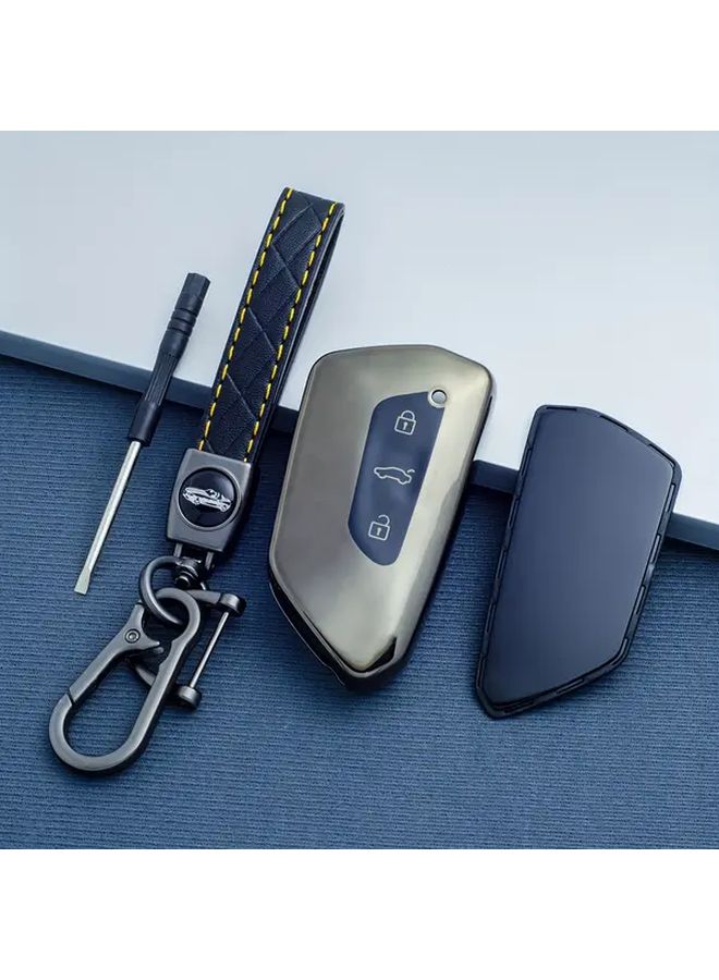 Durable TPU Key Case Cover for VW Golf 8 MK8 ID.3 ID.4 Cupra Skoda Octavia SEAT Leon MK4 2020 2025 with Keychain - Image 4
