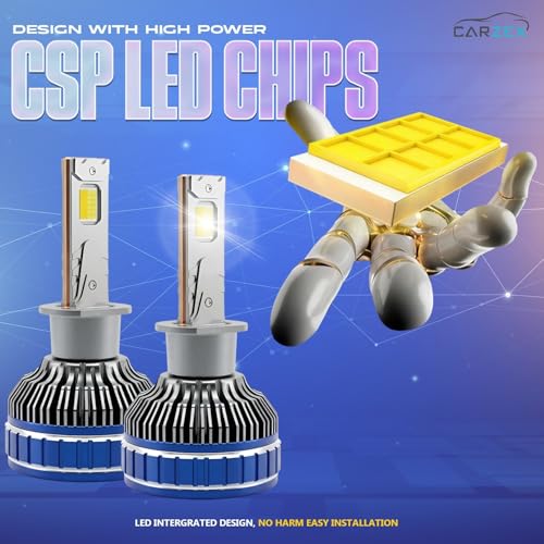 CARZEX Smart AI H1 LED High Beam Headlight Bulbs for Cars, 250W (125 Watts x 2), 18,000 Lumens Super Bright Conversion Kit for Cars, 6500K Cool White, AI App Controlled | Set of 2 | 1 Year Warranty - Image 5