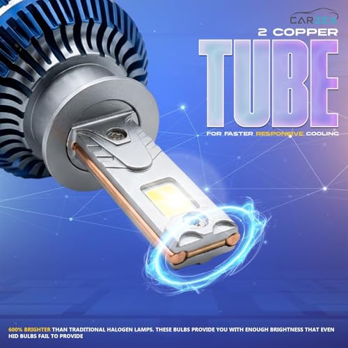 CARZEX Smart AI H1 LED High Beam Headlight Bulbs for Cars, 250W (125 Watts x 2), 18,000 Lumens Super Bright Conversion Kit for Cars, 6500K Cool White, AI App Controlled | Set of 2 | 1 Year Warranty - Image 4