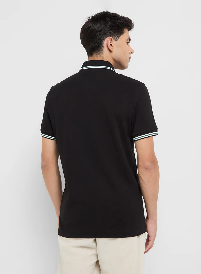 LACOSTE Regular Stripe Pique Polo