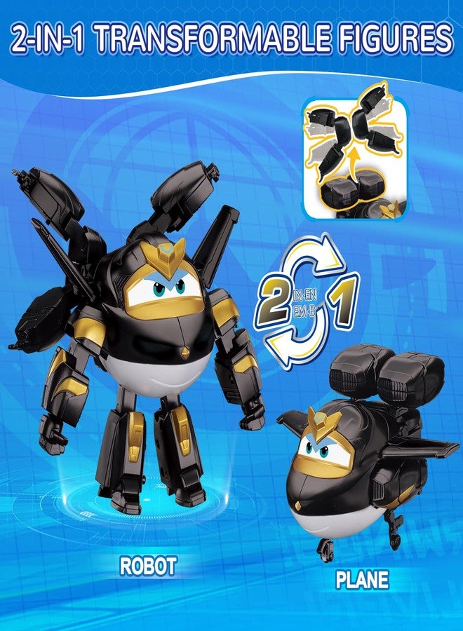 Super Wings Transformable Toys, 5 in Dark Golden Boy Airplane Robot Toy - Image 2