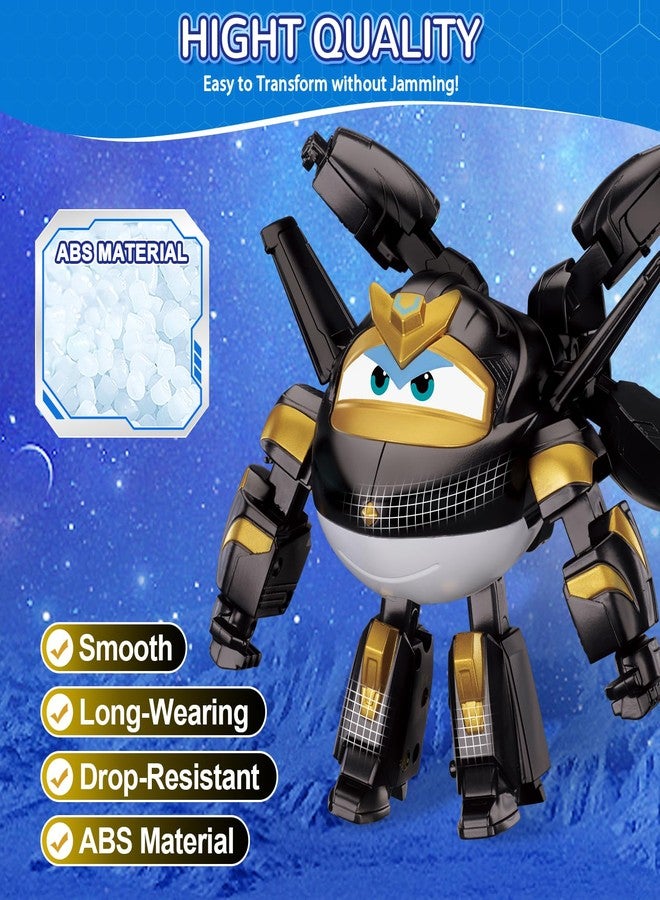 Super Wings Transformable Toys, 5 in Dark Golden Boy Airplane Robot Toy - Image 5