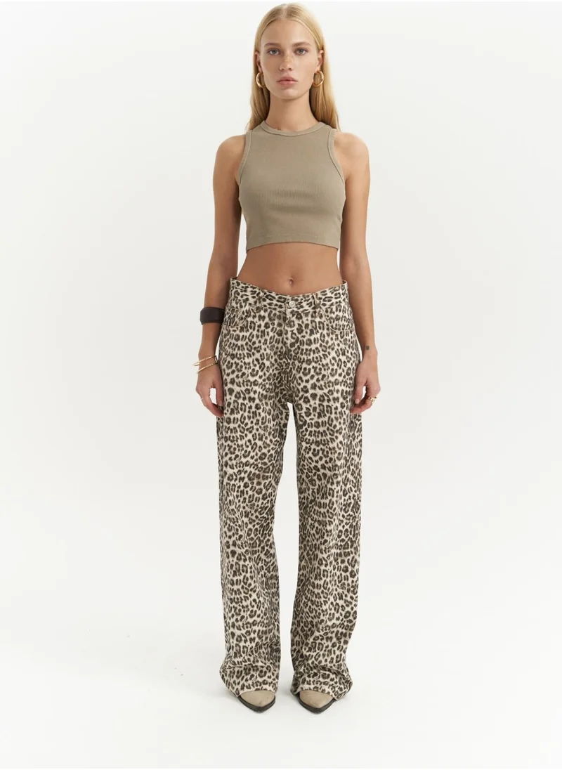 Mai Collection Marian Leopard Patterned Jeans