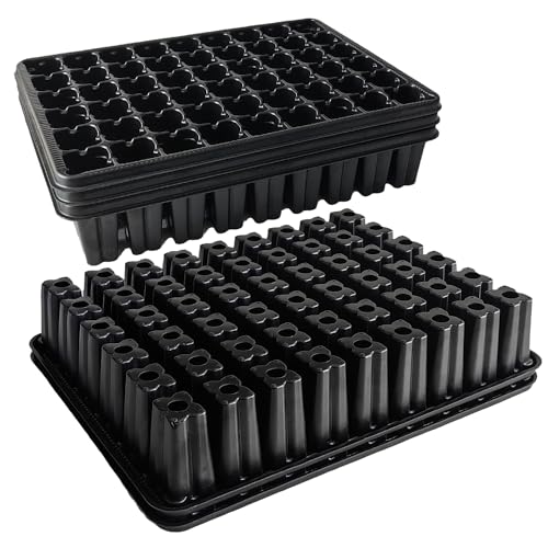 RooTrimmer 54 Cell Seed Starter Trays, 2.8" Deep Plug Tray Seedling for 1015 Nursery Tray, Super Thick Reusable Trays for Easy Transplantation (11.14inch ×14.6 inch, 5-Pack) - Image 1