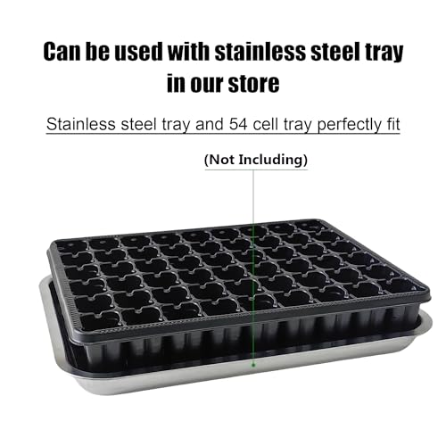 RooTrimmer 54 Cell Seed Starter Trays, 2.8" Deep Plug Tray Seedling for 1015 Nursery Tray, Super Thick Reusable Trays for Easy Transplantation (11.14inch ×14.6 inch, 5-Pack) - Image 4