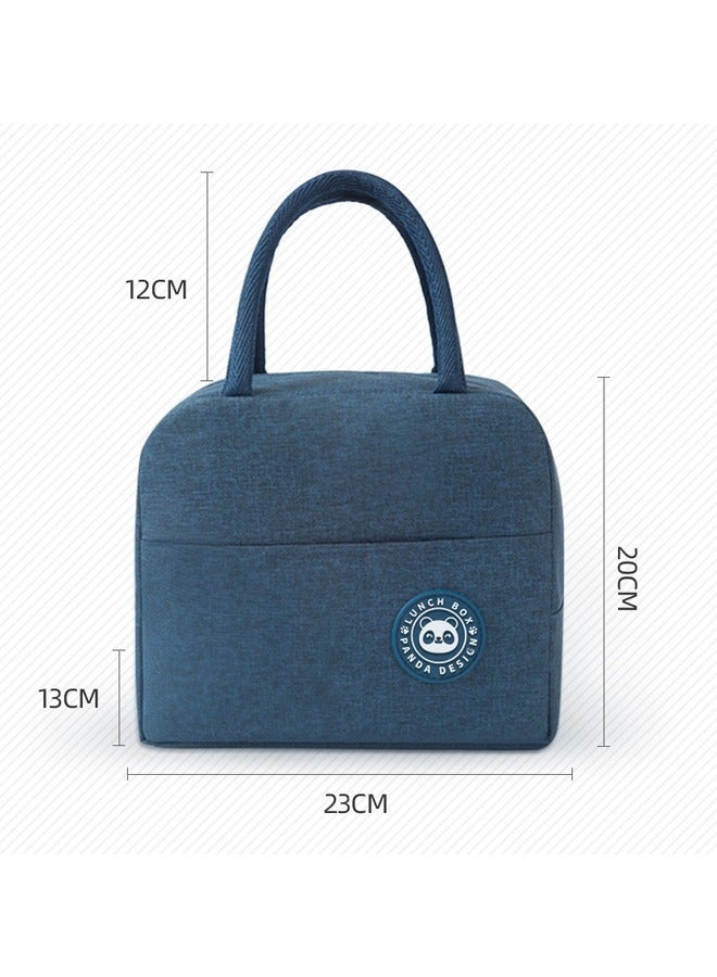 Large Capacity Waterproof Portable Lunch Box Bag, Blue - Image 2