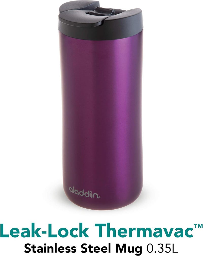 Aladdin Leak-Lock™ Thermavac Stainless Steel Mug 0.35L Purple - Leakproof and Insulated - Image 2