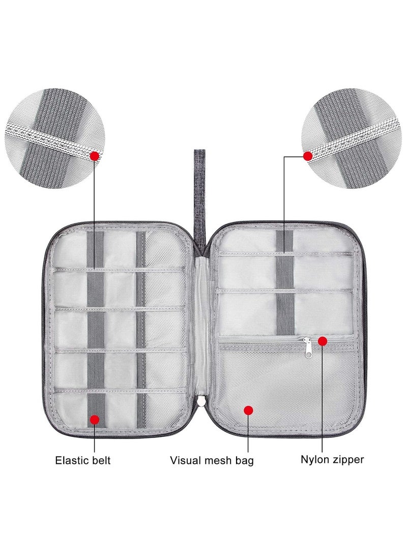 يوميم حقيبة تنظيم إلكترونية للسفر، حقيبة تنظيم الكابلات، حقيبة تخزين رقمية محمولة للملحقات الإلكترونية، كابلات USB، بنك الطاقة، بطاقة SD، رمادي - Image 3