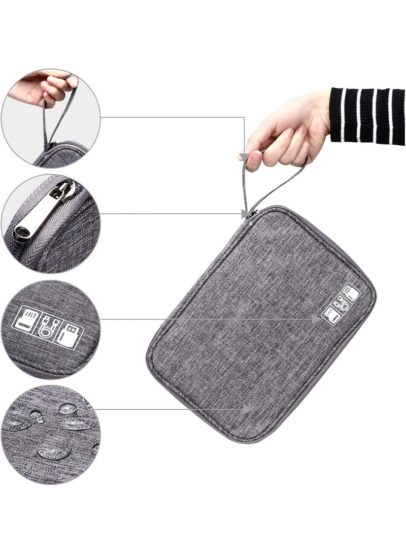 يوميم حقيبة تنظيم إلكترونية للسفر، حقيبة تنظيم الكابلات، حقيبة تخزين رقمية محمولة للملحقات الإلكترونية، كابلات USB، بنك الطاقة، بطاقة SD، رمادي - Image 2