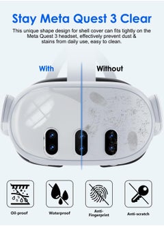 AOLION for Meta Quest 3 Accessories, Protective Shell Cover Compatible with Oculus Quest 3, VR Accessories Included Transparent Shell Cover, Lens Tempered Film, Lens Cover, Joystick Caps  - Image 2