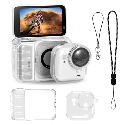 STARTRC VCR Protective Cover Case for Insta 360 Go Ultra Accessories Shockproof Anti-Scratch Washable Transparent Cover Anti-Slip Dustproof Protection for Go Ultra with Lens Cap & Lanyard - Image 1