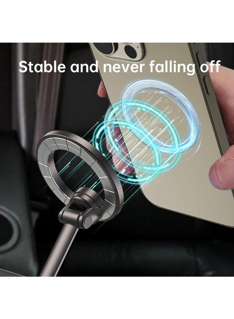 Premium Magnetic Car Phone Holder with 1080° Rotation, Advanced All-Metal Dashboard Phone Mount with Strong Sticking Tape, Ultra-Stable Magnetic Phone Stand for Hands-Free Driving, Compatible with i