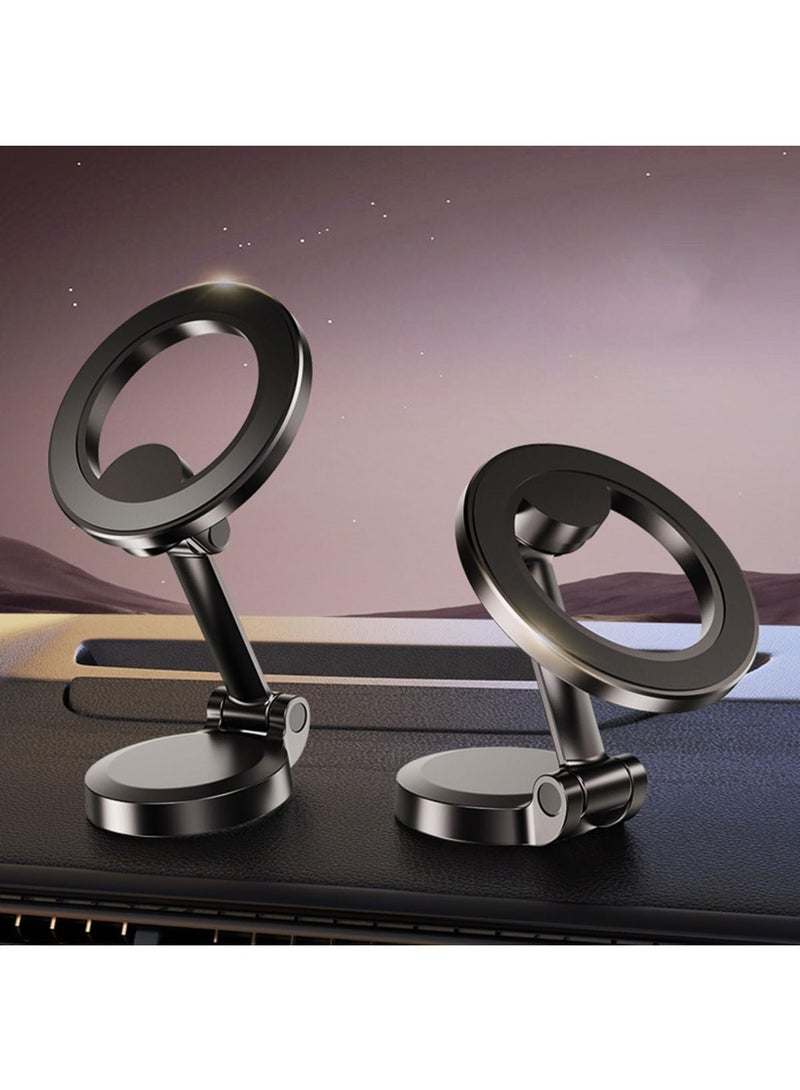 Premium Magnetic Car Phone Holder with 1080° Rotation, Advanced All-Metal Dashboard Phone Mount with Strong Sticking Tape, Ultra-Stable Magnetic Phone Stand for Hands-Free Driving, Compatible with i