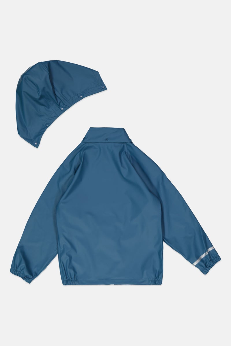 Kids Boy 2 Pcs Top And Bottom Rain Suit Set, Slate Blue