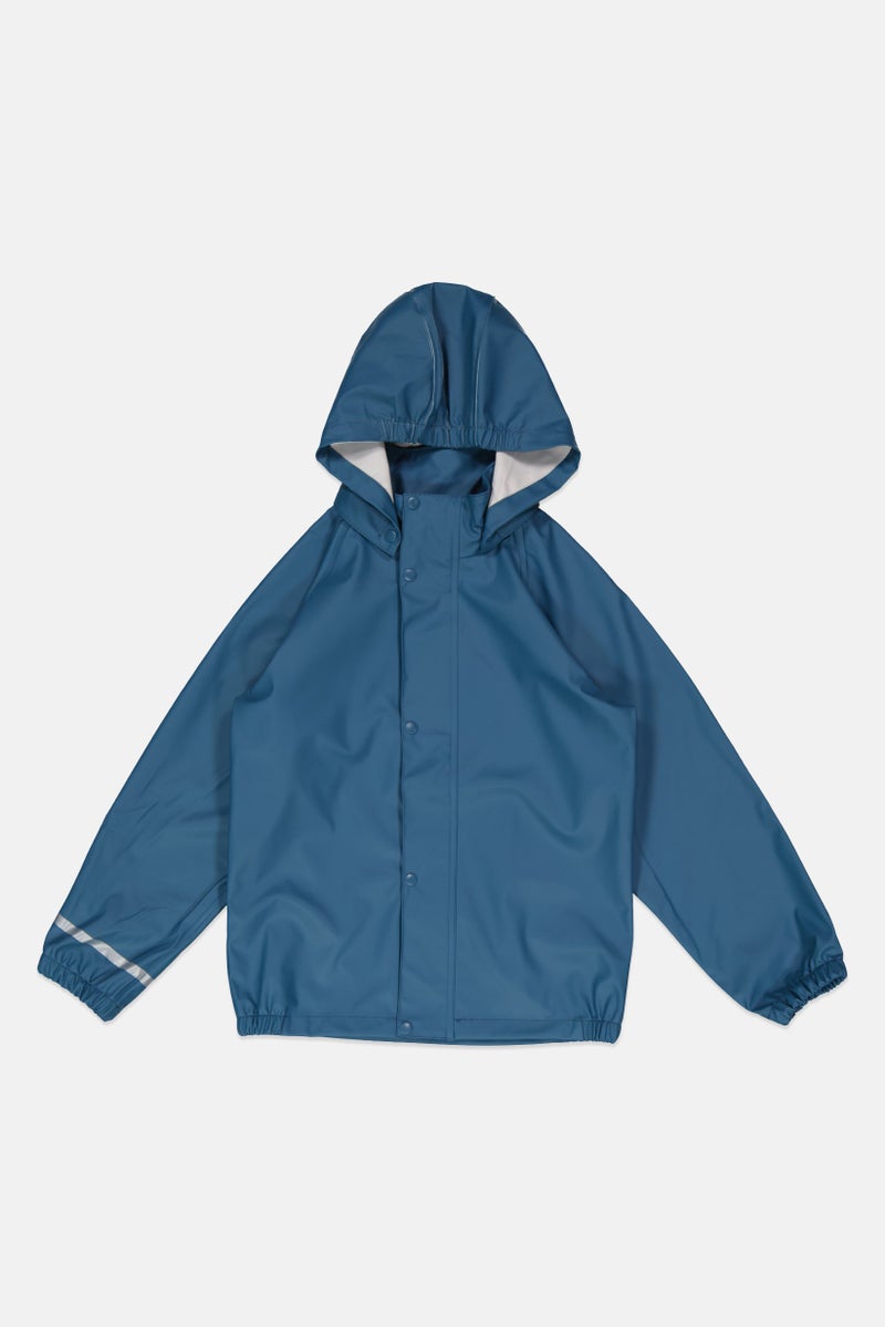 Kids Boy 2 Pcs Top And Bottom Rain Suit Set, Slate Blue