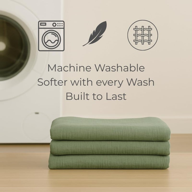 Nora's Nursery Muslin Crib Sheets - 100% Organic Cotton Crib Sheets - Fits Standard Crib and Toddler Bed Mattress Size - Breathable & Fitted Crib Sheet for Baby Girl & Boy - Sage Green - Image 4