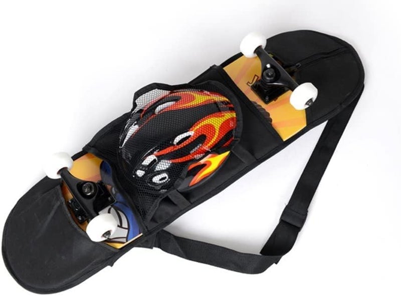 Cooplay 32"*8" Black Skateboard Carry Bag Backpack Rucksack Straps with Mesh - Image 2