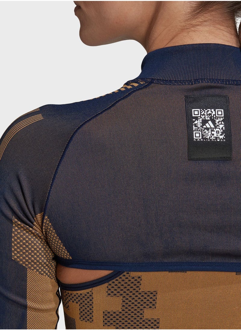 Adidas - Adidas X Karlie Kloss Long Sleeve Knit Crop Top - Image 1