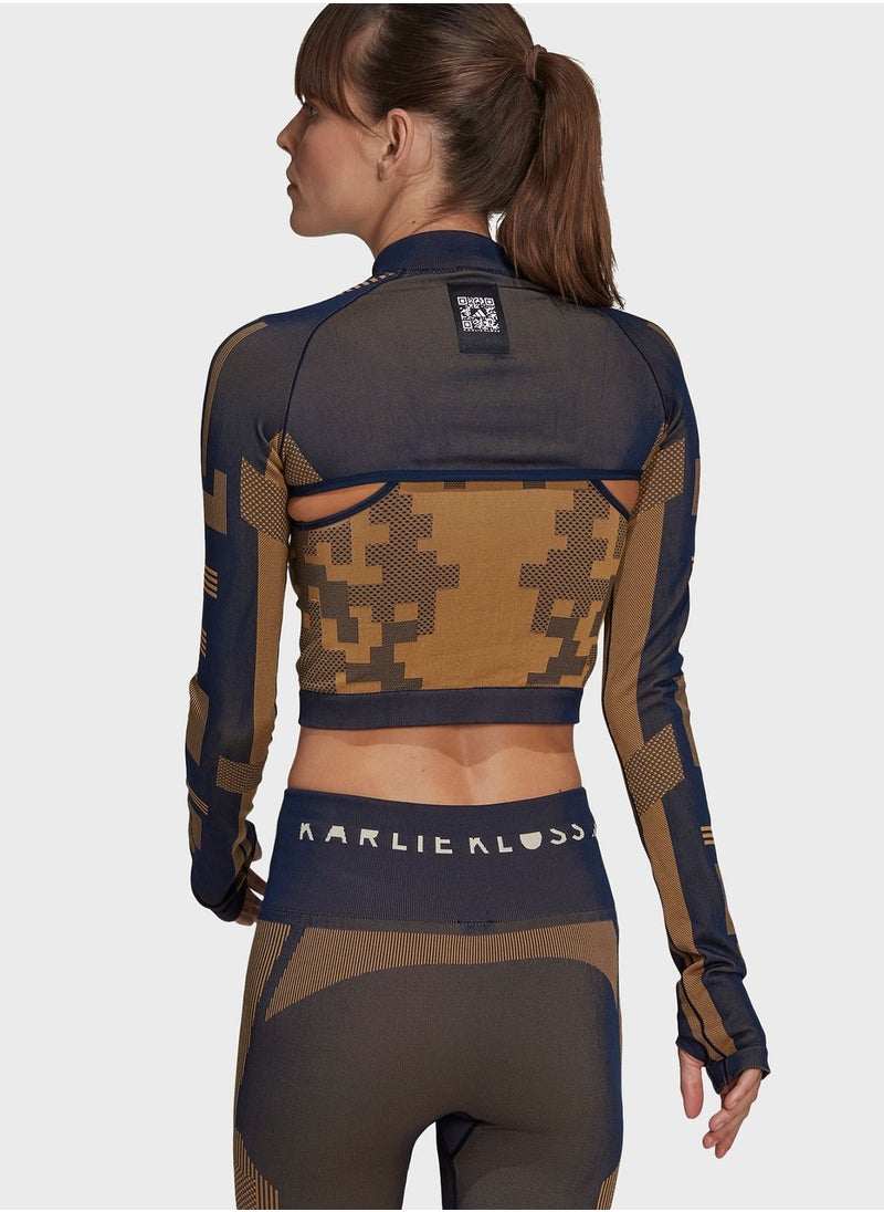 Adidas - Adidas X Karlie Kloss Long Sleeve Knit Crop Top - Image 1