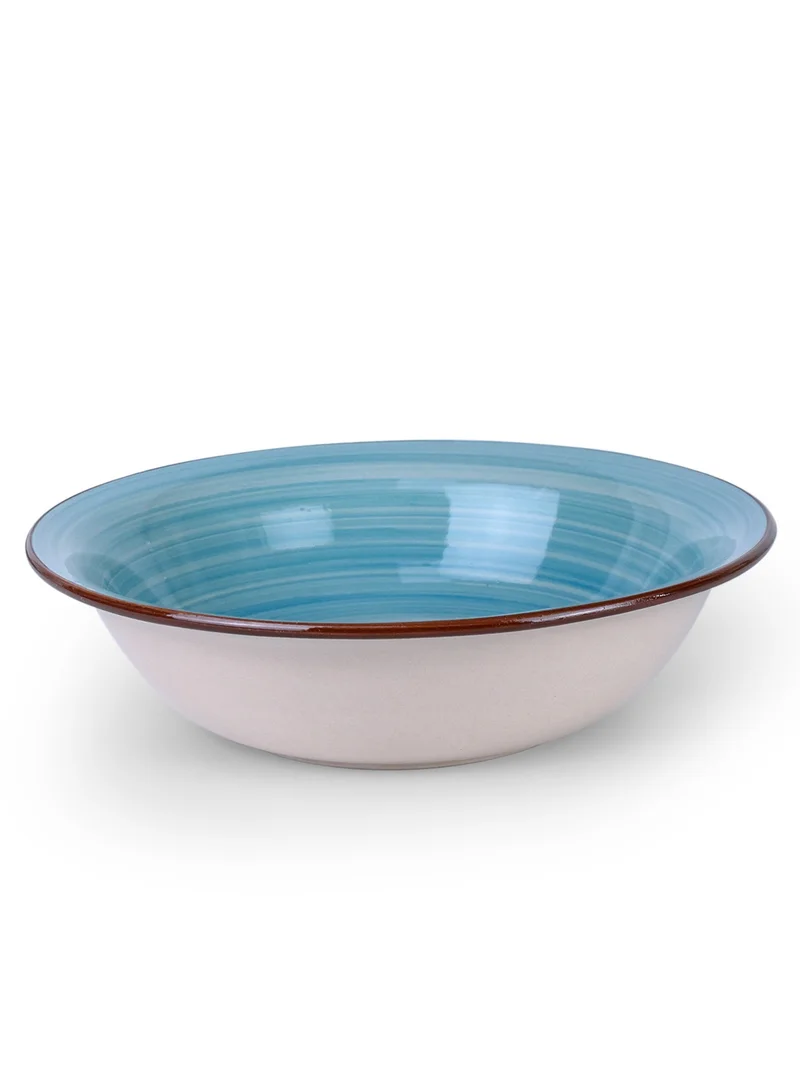 Cuisine Art Cuisine Art Cosmic Hand-Painted Stoneware 16pcs Dinner Set – Blue | 4 Dinner Plates (10.5"), 4 Dessert Plates (7.5"), 4 Soup Bowls (7"), 4 Mugs (9oz) Elegant & Durable Tableware for Home & Kitchen