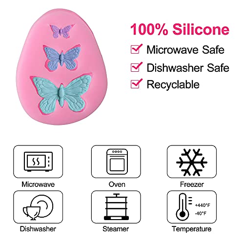 Delidge Silicone Butterfly Mold for Chololate Butterfly Fondant Candy Molds Cake Baking Mold For Homemade Cake DIY - Image 3