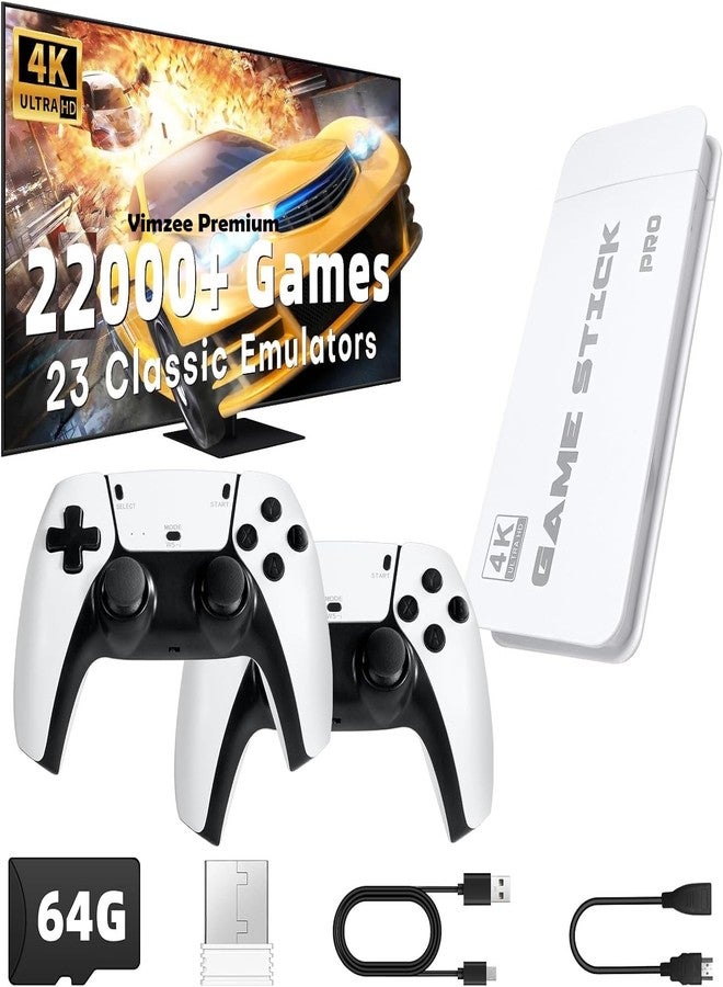BRIJBAZAAR New Edition| Wireless for TV HDMI Gaming Plug & Play Video Game Stick|with Game Built-in 22,000+ Games & 64Gb, 23 Emu. TV Console 5 to 17 Years - Image 1