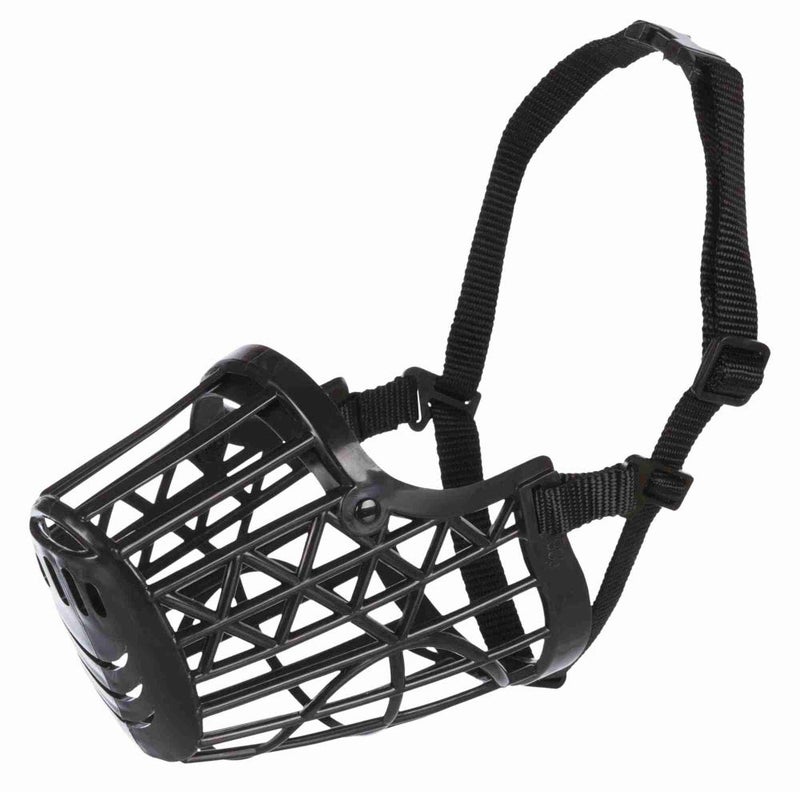 Trixie Muzzle for Dogs, Plastic - Black (L–XL - 36 cm) - Eg. St. Bernard - Image 1