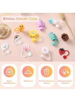 RTYY 10pcs Straw Cover Cap For Stanley Cup 30&40 Oz, Tumbler Shape Straw Lids Silicone Straw Topper Straw Tips Cover Reusable Straw Plugs Soft Cute Straw Dispenser Tips For 8-10 MM Stanley Cups Straws  - Image 3