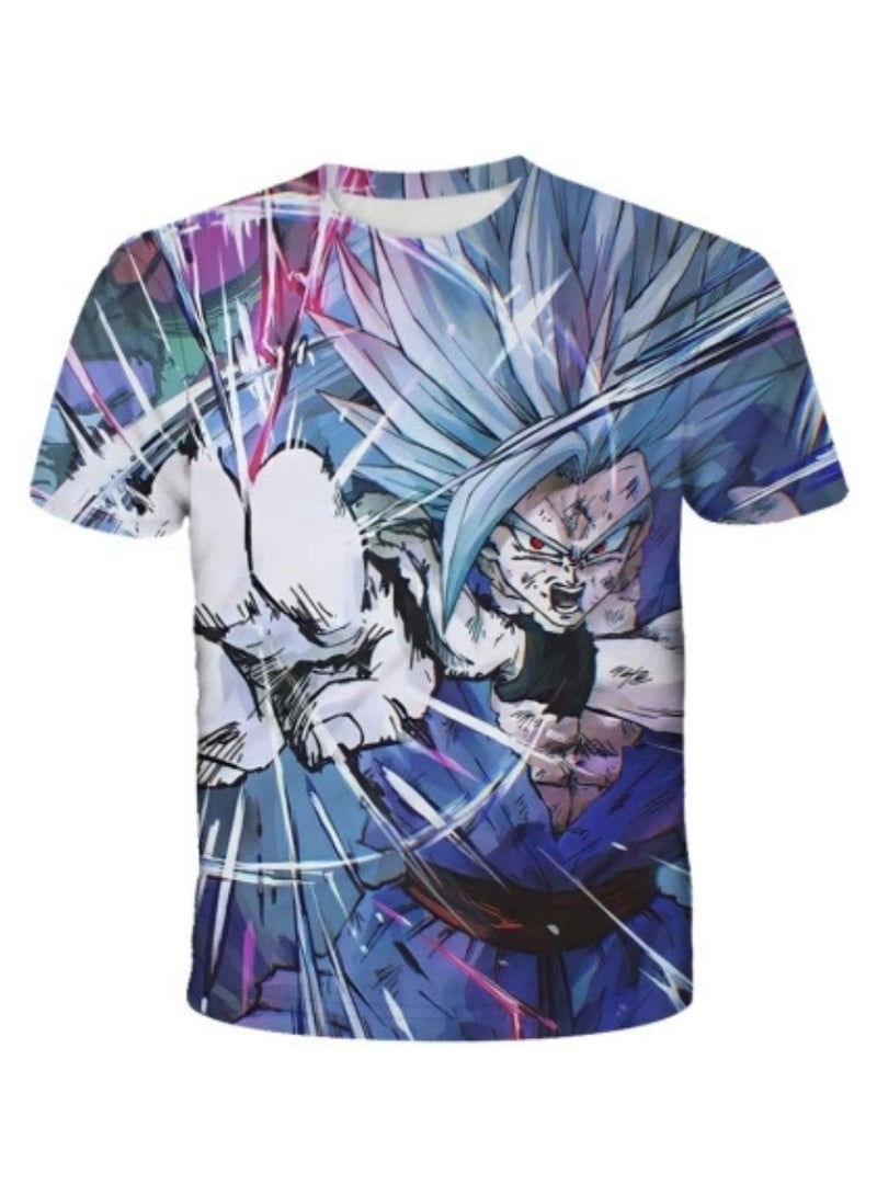 KUYING New One Piece Print Loose Round Neck Short Sleeved Shirt  - Image 1