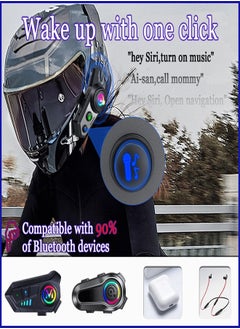 KASTWAVE Motorcycle Bluetooth Headset, Q18 Helmet Headphone with Music Sharing,1000m 2-Riders Motorbike Intercom HiFi Stereo Sound CVC Noise Reduction Automatic Response IPX6 Waterproof  - Image 5