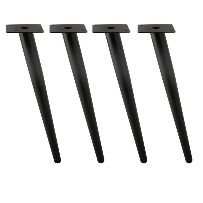 ALXEH Oblique Furniture Leg 18 Inch Slant Tapered Metal Coffee Table Legs 4pcs Mid Century Modern Sofa Cabinet Feet Black for Home DIY Project