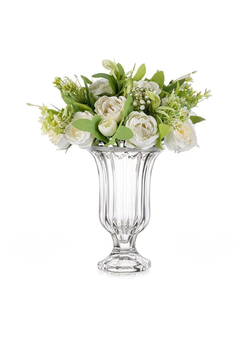 Set of 1 Large Pedestal Flower Vases Footed Urn for Flowers, Dining Table Decoration - Image 1